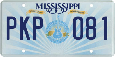 MS license plate PKP081