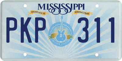 MS license plate PKP311