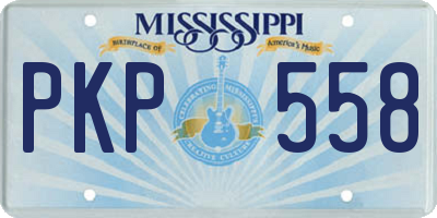 MS license plate PKP558