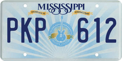 MS license plate PKP612