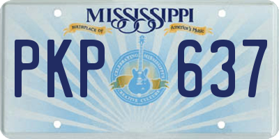 MS license plate PKP637