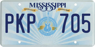 MS license plate PKP705