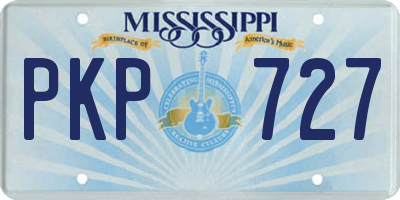 MS license plate PKP727