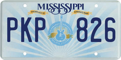 MS license plate PKP826