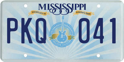 MS license plate PKQ041
