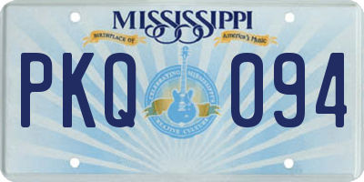 MS license plate PKQ094