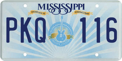 MS license plate PKQ116