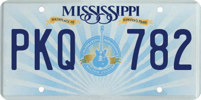 MS license plate PKQ782