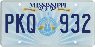 MS license plate PKQ932