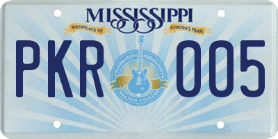MS license plate PKR005