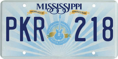 MS license plate PKR218