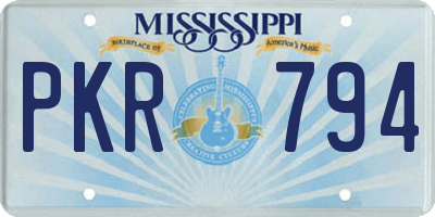 MS license plate PKR794