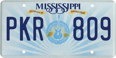 MS license plate PKR809