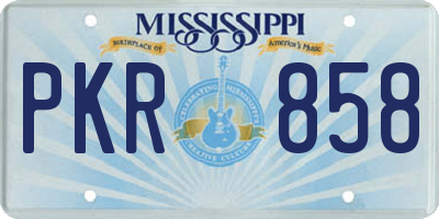 MS license plate PKR858
