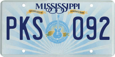 MS license plate PKS092