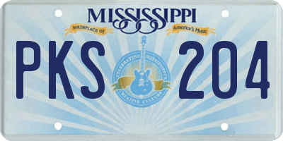 MS license plate PKS204