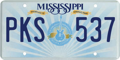 MS license plate PKS537