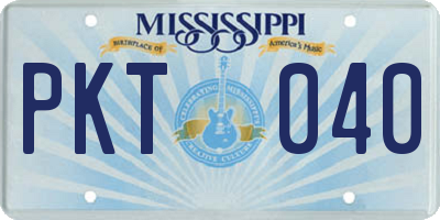MS license plate PKT040