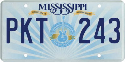 MS license plate PKT243