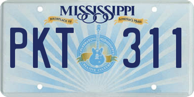MS license plate PKT311