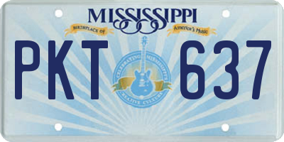 MS license plate PKT637