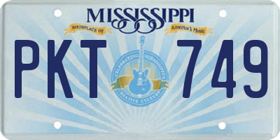 MS license plate PKT749