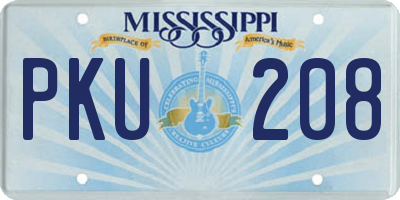 MS license plate PKU208