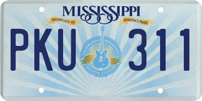 MS license plate PKU311