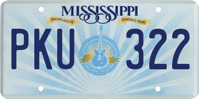 MS license plate PKU322