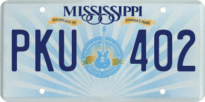MS license plate PKU402