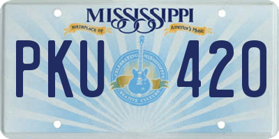 MS license plate PKU420