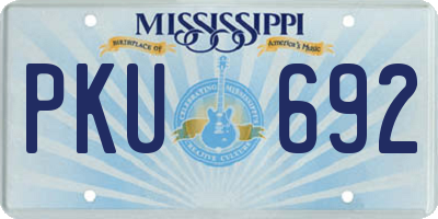 MS license plate PKU692