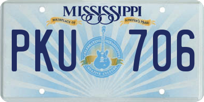 MS license plate PKU706