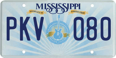 MS license plate PKV080