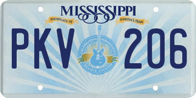 MS license plate PKV206