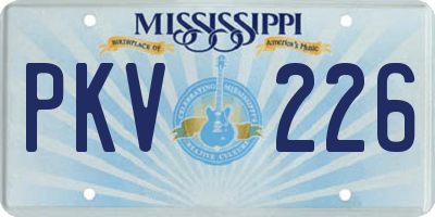 MS license plate PKV226