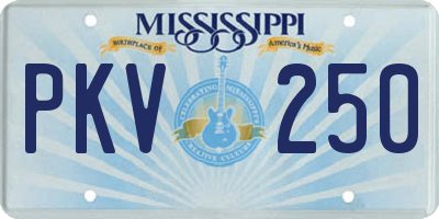 MS license plate PKV250
