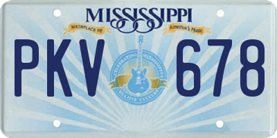 MS license plate PKV678