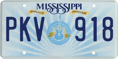 MS license plate PKV918
