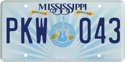 MS license plate PKW043