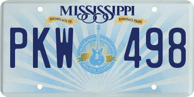MS license plate PKW498