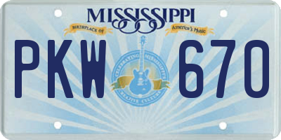 MS license plate PKW670