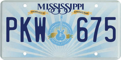 MS license plate PKW675