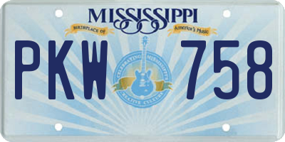 MS license plate PKW758