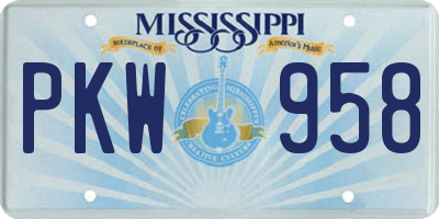 MS license plate PKW958