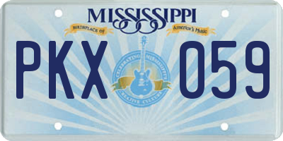 MS license plate PKX059