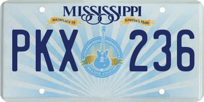 MS license plate PKX236