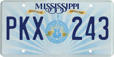 MS license plate PKX243
