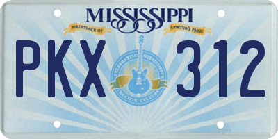 MS license plate PKX312