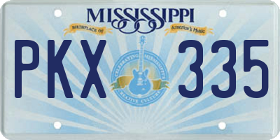MS license plate PKX335